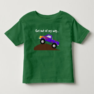 It's My Birthday Purple Flames Monster Truck Toddler T-Shirt