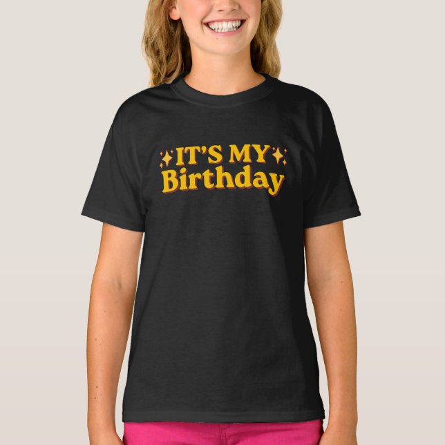 It's My Birthday Retro T-Shirt (Front)