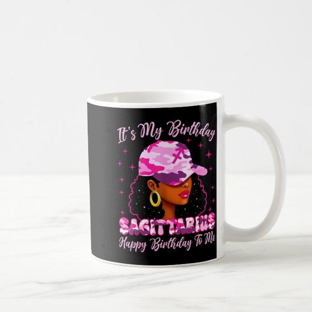 It's My Birthday Sagittarius Black Woman Nk Camo  Coffee Mug (Right)