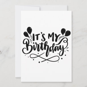 It's My Birthday Script Design - Whimsical Balloon Invitation