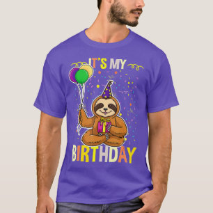 Its My Birthday Sloth Animal  T-Shirt