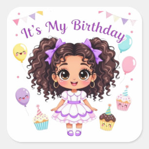 It's My Birthday Square Sticker