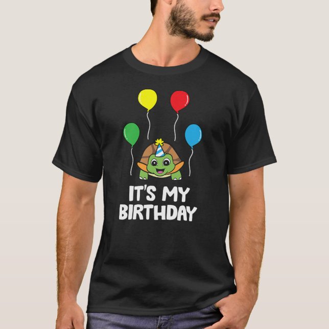 It's My Birthday Turtle Birthday Party T-Shirt (Front)