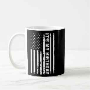 It's My Birthday Usa Flag Vintage American Us Flag Coffee Mug