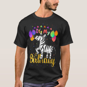 It's My Birthday Zebra Women,Girls Happy Birthday T-Shirt