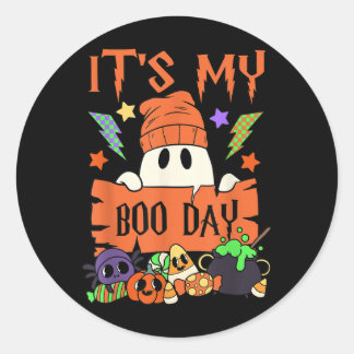 Its My Boo Day Booday Kids Cute Ghost Birthday Gho Classic Round Sticker