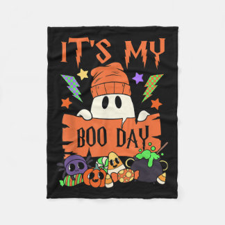 Its My Boo Day Booday Kids Cute Ghost Birthday Gho Fleece Blanket