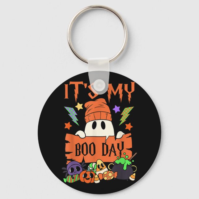 Its My Boo Day Booday Kids Cute Ghost Birthday Gho Key Ring (Front)