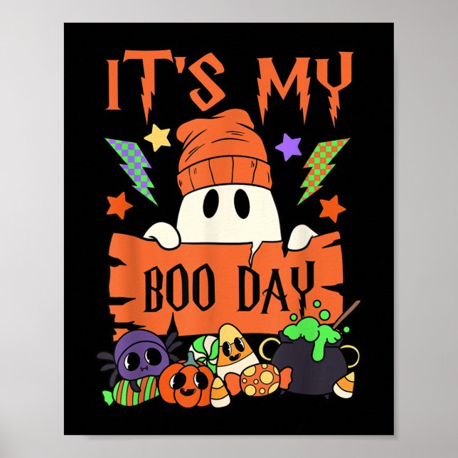 Its My Boo Day Booday Kids Cute Ghost Birthday Gho Poster (Front)