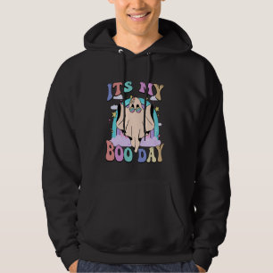 Its My Boo Day Cute Ghost Halloween Birthday Boys Hoodie