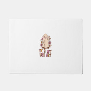 Its my boo day Cute Ghost Halloween Birthday hippi Doormat