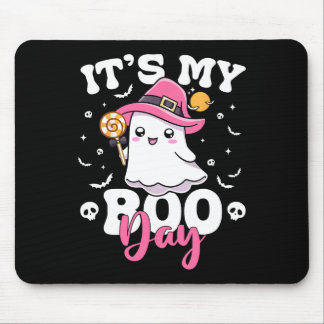 Its My Boo Day Cute Halloween Birthday Ghost Boy G Mouse Mat