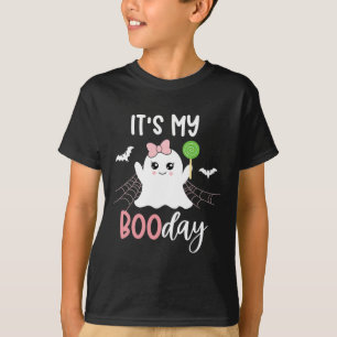 Its My Boo Day Cute Halloween Birthday Ghost Pink T-Shirt