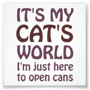 Its My Cats World - I Just Open Cans Photo Print