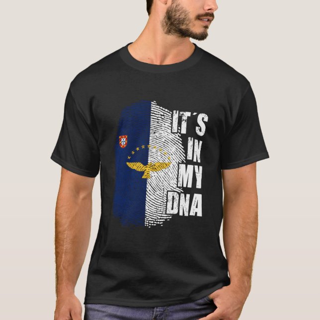 Its My Dna Azores Flag Portugal Patriotic Portugue T-Shirt (Front)