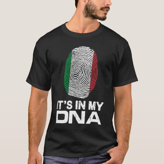 IT'S MY DNA IN flag national pride fingerprint Ita T-Shirt (Front)
