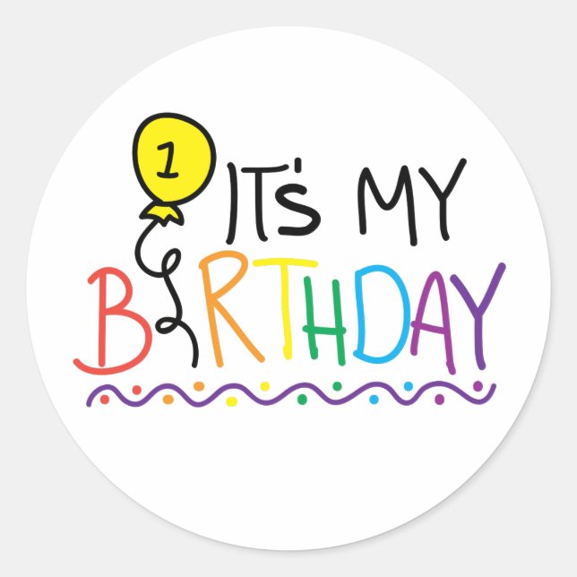 it's my first birthday classic round sticker (Front)