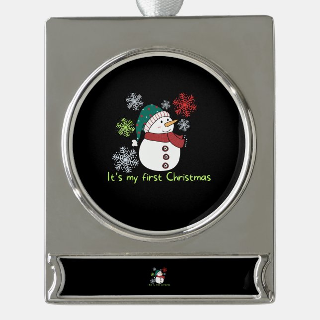 It's my first Christmas Silver Plated Banner Ornament (Front)