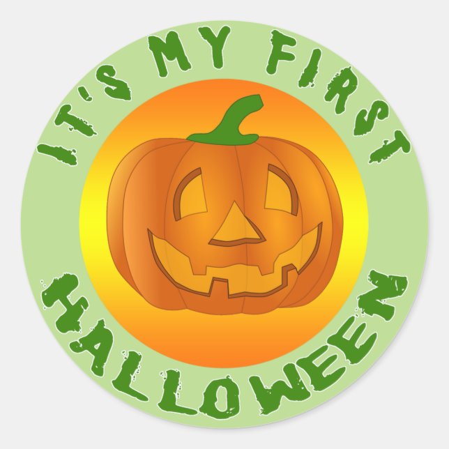 It's My First Halloween Classic Round Sticker (Front)