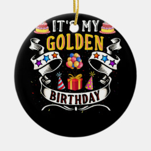 It's My Golden Birthday Cool Classic Birthday Ceramic Tree Decoration