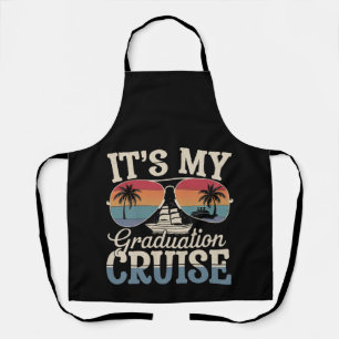 It's My Graduation Cruise Graduate Trip Ship Retro Apron