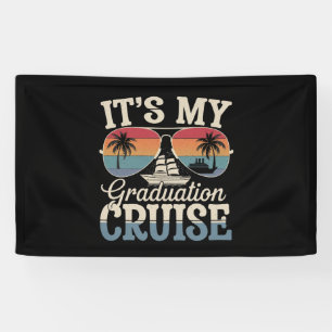 It's My Graduation Cruise Graduate Trip Ship Retro Banner