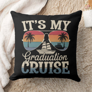 It's My Graduation Cruise Graduate Trip Ship Retro Cushion