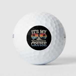 It's My Graduation Cruise Graduate Trip Ship Retro Golf Balls