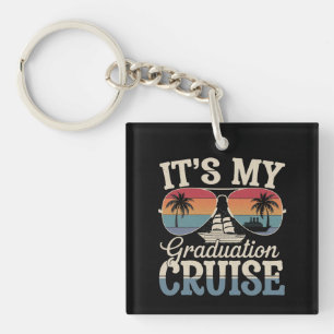 It's My Graduation Cruise Graduate Trip Ship Retro Key Ring