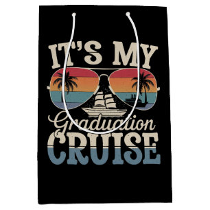 It's My Graduation Cruise Graduate Trip Ship Retro Medium Gift Bag