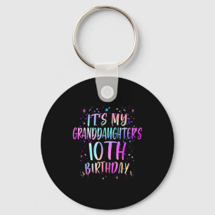 Its My Granddaughters 10th Birthday Colorful 10 Ye Key Ring