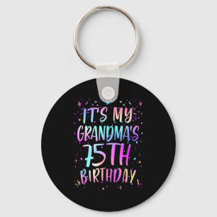 Its My Grandmas 75th Birthday Colorful Happy 75 Ye Key Ring