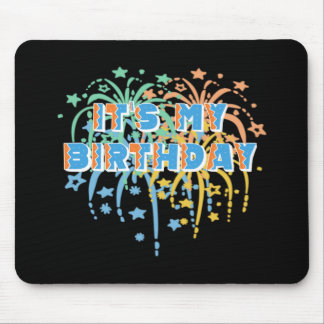 It's My Happy Birthday Unisex Fireworks Colourful Mouse Mat