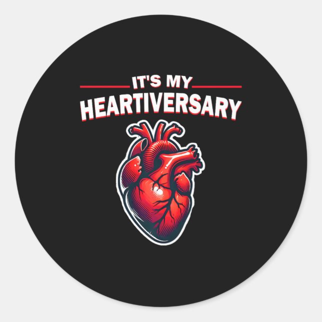 It's My Heartiversary Chd Awareness Hearts Disease Classic Round Sticker (Front)