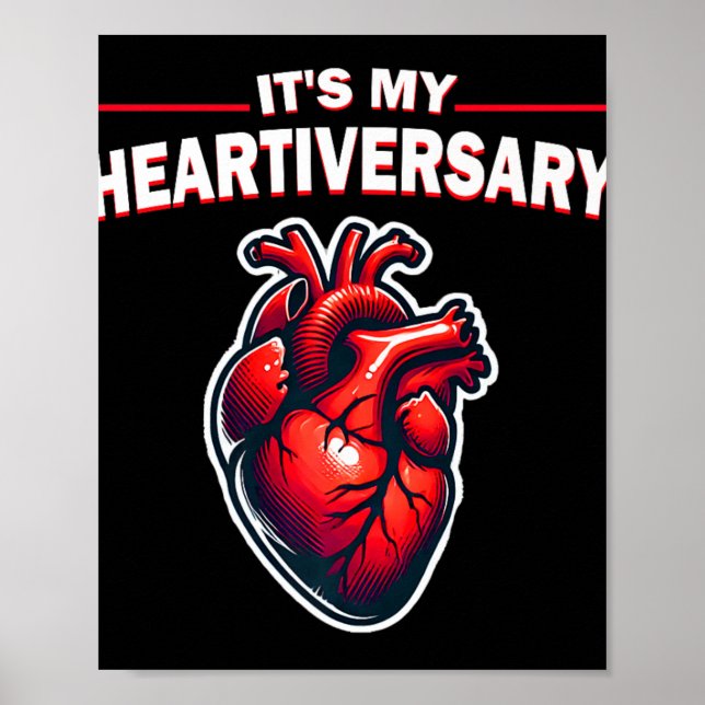 It's My Heartiversary Chd Awareness Hearts Disease Poster (Front)