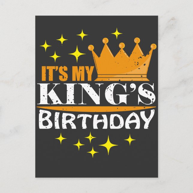 It's My King's Birthday Celebration Party Gift Postcard (Front)