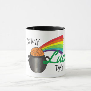 It's My Lucky Day Rainbow Irish Shamrock Luck Mug