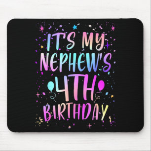 Its My Nephews 4th Birthday Colorful Happy 4 Years Mouse Mat