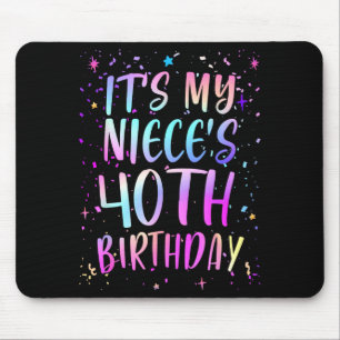 Its My Nieces 40th Birthday Colorful Happy 40 Year Mouse Mat