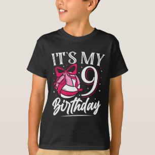 Its My Nine 9th Birthday Volleyll Girl Bday Party T-Shirt