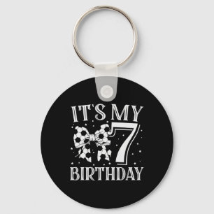 It's My Seven 7th Birthday Soccer Girl Bday Party Key Ring