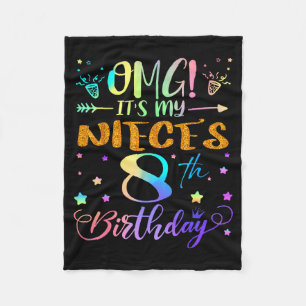 Its My Sisters 8th Birthday Happy Birthday 8 Years Fleece Blanket