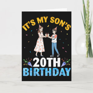 Its My Sons 20th Birthday Happy 20 Years Old Boy W Card
