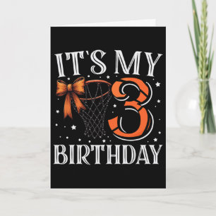 It's My Three 3 Birthday Sketll Girl Bday Party Da Card