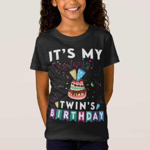 It's My twin's Birthday Family Matching confetti c T-Shirt