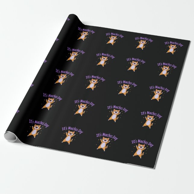 It's Nacho's Day Cute Cat Humour for Cat Lovers  Wrapping Paper (Unrolled)