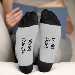 It's Nap Time Grey Crew Socks
