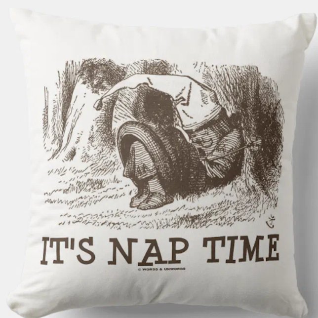 It's Nap Time Red King Sleeping Snoring Wonderland Cushion (Throw pillow for any Wonderland fan who takes naps.)