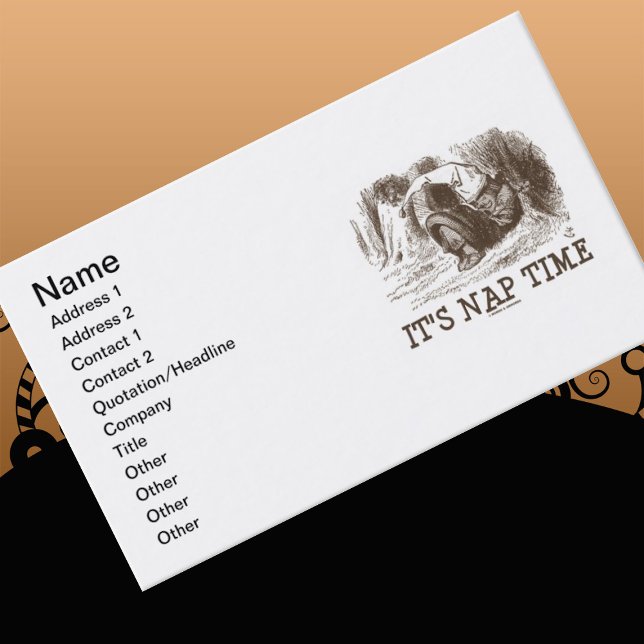It's Nap Time (Sleeping Red King) Business Card (Wonderland attitude business card featuring the saying "It's Nap Time")