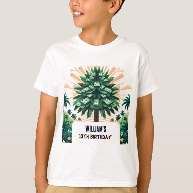 Its Nature Cool Cash Only Money Tree 13th Birthday T-Shirt (Front)